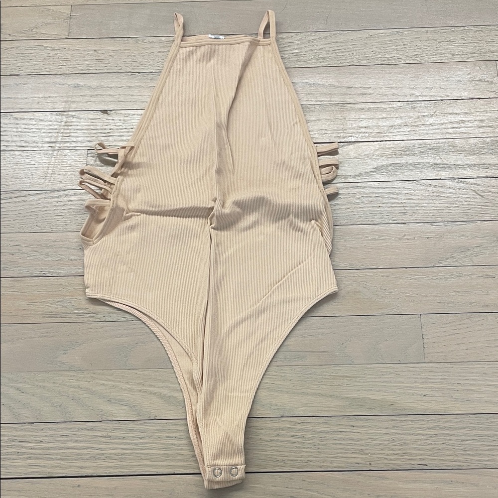 Beige Strappy Bodysuit